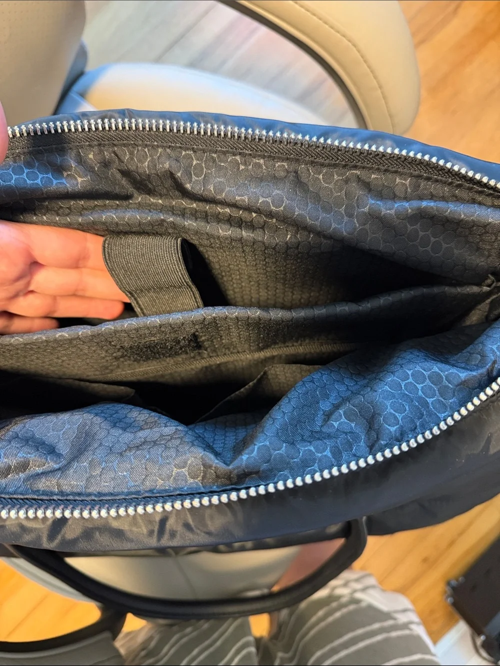 Black Quilted Tote Bag with Top Handles and Detachable Strap